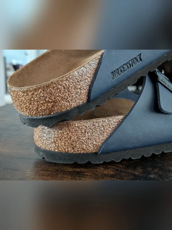 Birkenstock Arizona Sandals in Dark Blue Birko-Flor ladies 9 or EU 40 - Picture 4 of 6